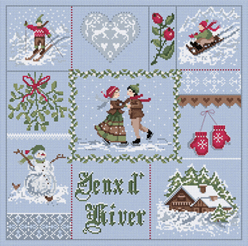 click here to view larger image of Jeux d'Hiver KIT - Aida (counted cross stitch kit)