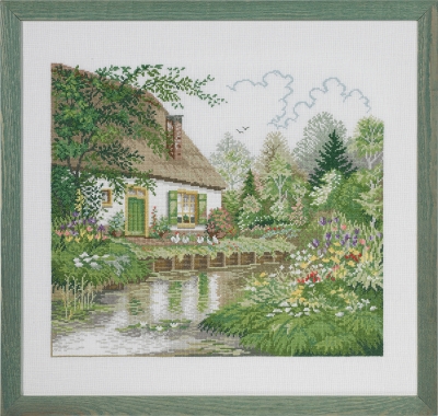click here to view larger image of Cottage by a Stream (counted cross stitch kit)