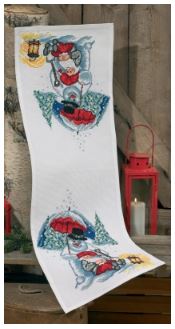 click here to view larger image of Snowman Umbrella Table Runner (counted cross stitch kit)