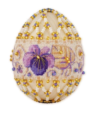 click here to view larger image of Easter Egg - Violets  (counted cross stitch kit)