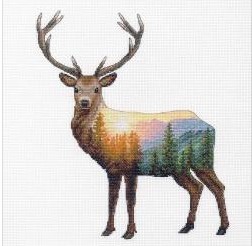 click here to view larger image of Deer Scene (counted cross stitch kit)