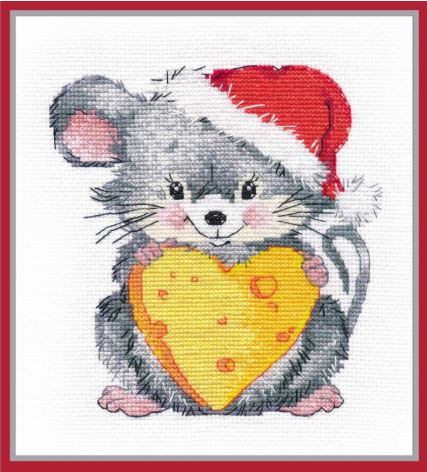 click here to view larger image of Mouse with Cheese  (counted cross stitch kit)
