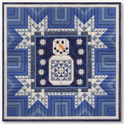click here to view larger image of Quilted Snowman (counted canvas chart)