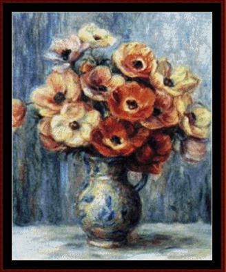 click here to view larger image of Vase of Anemones - Renoir (chart)