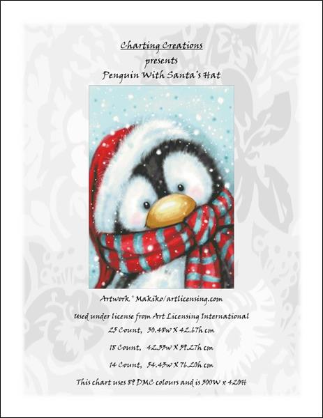 click here to view larger image of Penguin w/Santas Hat (chart)