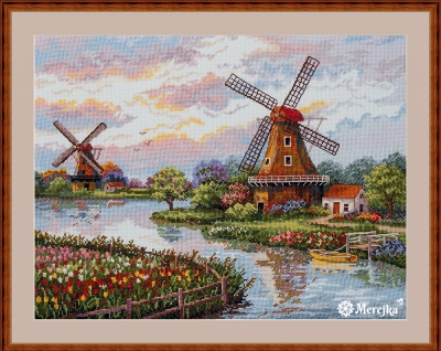 click here to view larger image of Dutch Windmills (counted cross stitch kit)