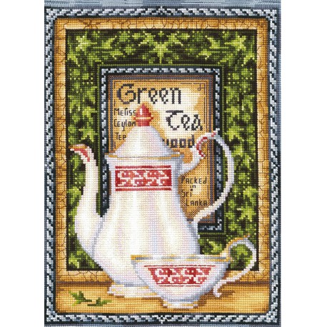 click here to view larger image of Tea Collection - Green Melissa (counted cross stitch kit)
