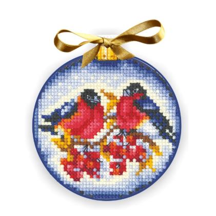 click here to view larger image of Christmas Balls - Bullfinches (counted cross stitch kit)