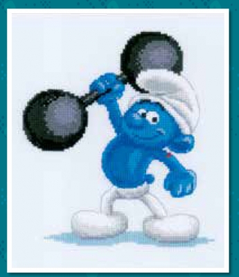 click here to view larger image of Smurfs Hefty, The (counted cross stitch kit)