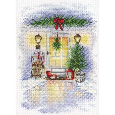 click here to view larger image of Christmas Door (counted cross stitch kit)