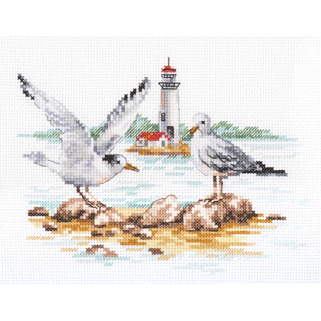 click here to view larger image of Seagulls (counted cross stitch kit)