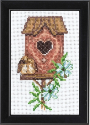 click here to view larger image of Birdhouse - Red (counted cross stitch kit)
