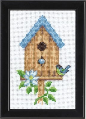 click here to view larger image of Birdhouse - Beige (counted cross stitch kit)