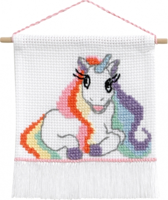 click here to view larger image of My First Kit - Unicorn  (counted cross stitch kit)
