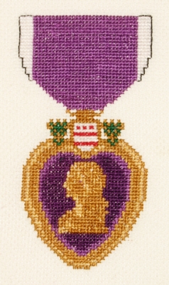 click here to view larger image of Purple Heart (counted cross stitch kit)
