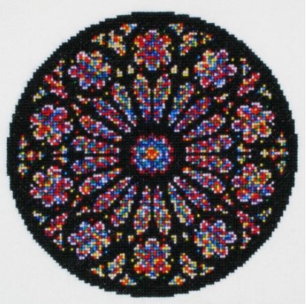 click here to view larger image of Creation Rose Window (counted cross stitch kit)
