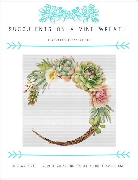 click here to view larger image of Succulents on a Vine Wreath (chart)