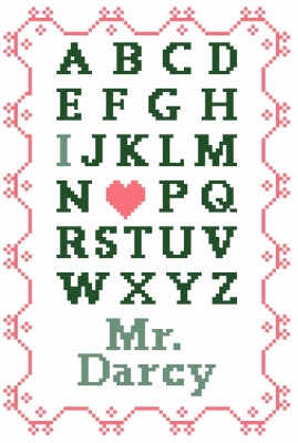 click here to view larger image of I Heart Mr Darcy (counted cross stitch kit)