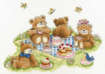 click here to view larger image of Teddy Bears Picnic (counted cross stitch kit)