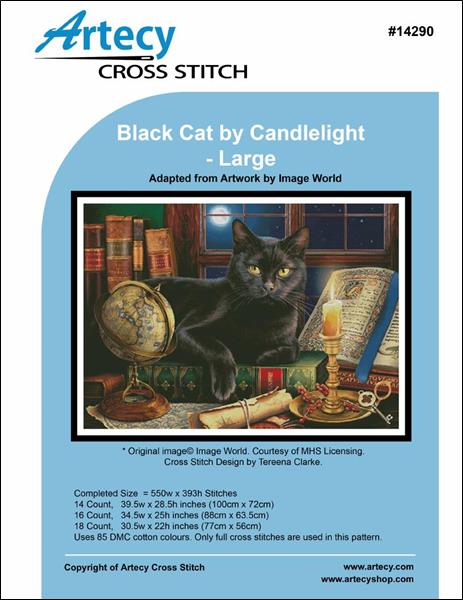 click here to view larger image of Black Cat by Candlelight (large)  (chart)