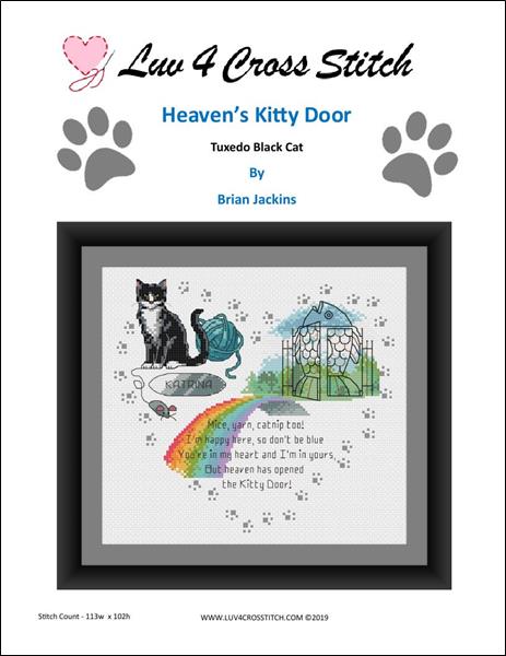 click here to view larger image of Heavens Kitty Door - Black Tuxedo Cat (chart)
