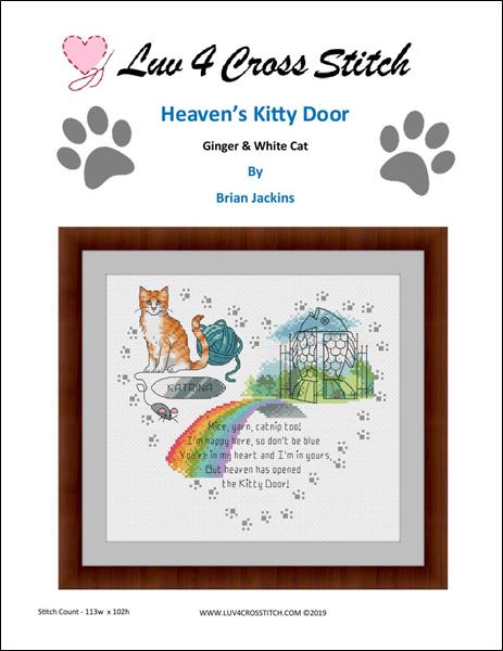 click here to view larger image of Heavens Kitty Door - Ginger and White Cat (chart)