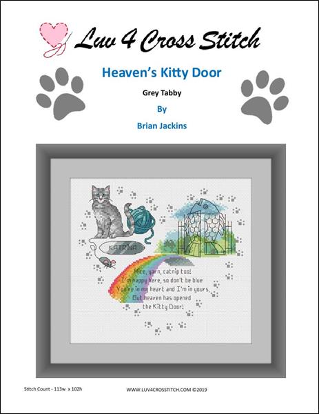 click here to view larger image of Heavens Kitty Door - Grey Tabby Cat (chart)