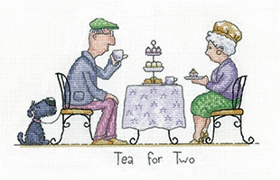 click here to view larger image of Golden Years - Tea for Two (Aida only) (counted cross stitch kit)