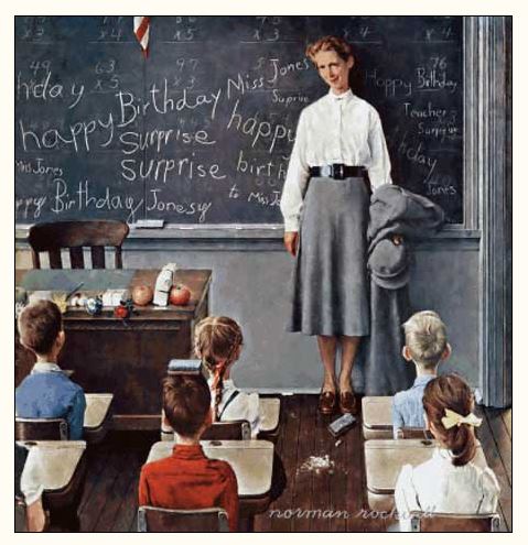click here to view larger image of Happy Birthday Miss Jones - Norman Rockwell (chart)