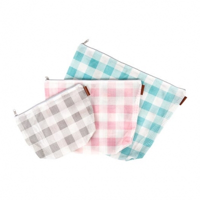 click here to view larger image of Gingham Plastic Mesh Project Bag Set of 3 (accessory)