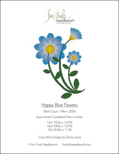 click here to view larger image of Happy Blue Flowers (chart)