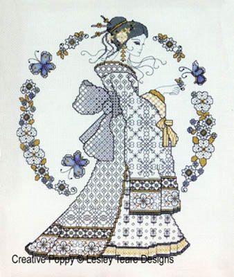 click here to view larger image of Blackwork Oriental Beauty (chart)