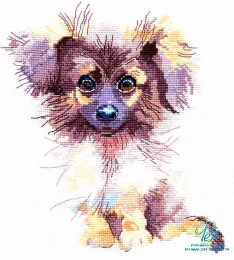 click here to view larger image of Fluffy Puppy (counted cross stitch kit)