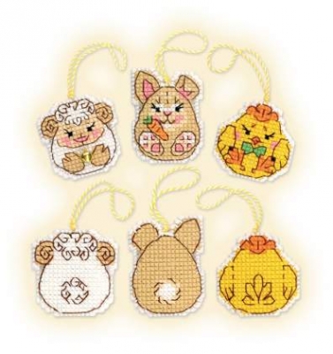 click here to view larger image of Easter Bunny and Friends (counted cross stitch kit)