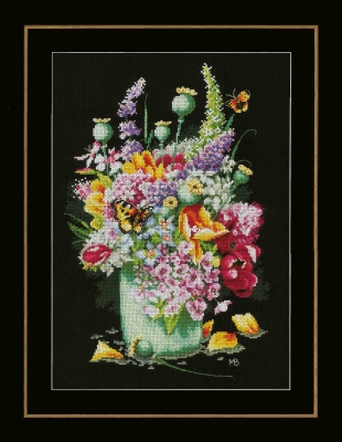 click here to view larger image of Flower Power Bouquet (counted cross stitch kit)
