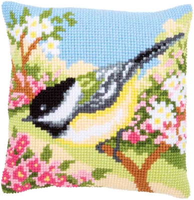 click here to view larger image of Bird in Garden Cushion (needlepoint)