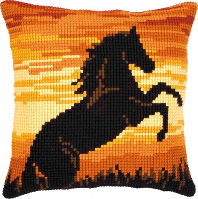 click here to view larger image of Stallion Cushion (needlepoint)