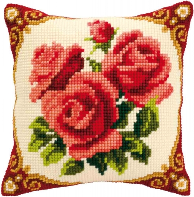 click here to view larger image of Flowers Cushion (needlepoint)