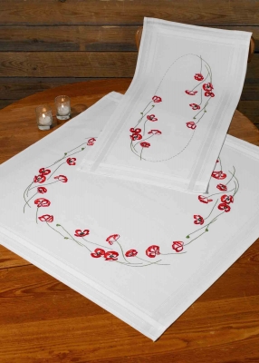 click here to view larger image of Poppies Table Runner (top) (counted cross stitch kit)