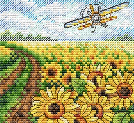 click here to view larger image of Sea of Sunflowers (counted cross stitch kit)