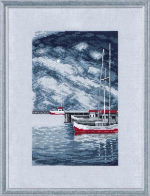 click here to view larger image of Pier and Boats (counted cross stitch kit)