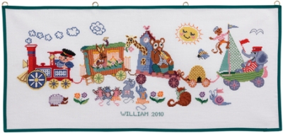 click here to view larger image of Train w/Animals (counted cross stitch kit)