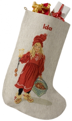 click here to view larger image of Girl w/Basket Stocking (counted cross stitch kit)