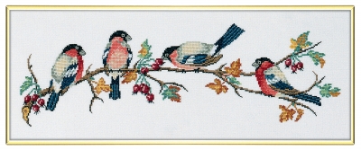 click here to view larger image of Bullfinch on a Branch (counted cross stitch kit)