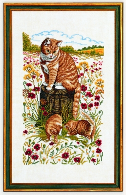 click here to view larger image of Striped Cats (counted cross stitch kit)