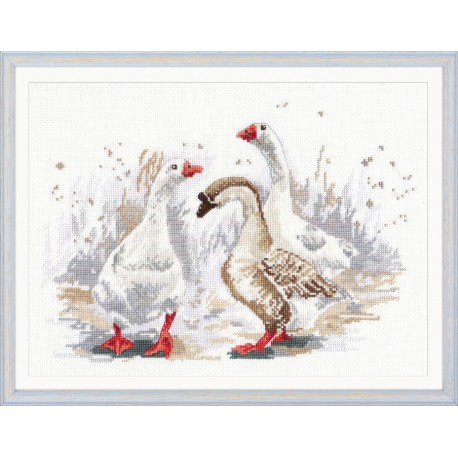 click here to view larger image of Three Merry Geese (counted cross stitch kit)