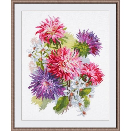 click here to view larger image of Asters (counted cross stitch kit)