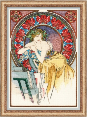 click here to view larger image of Girl with Easel (counted cross stitch kit)