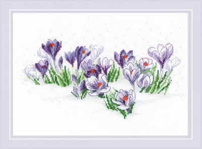 click here to view larger image of Crocuses Under the Snow (counted cross stitch kit)