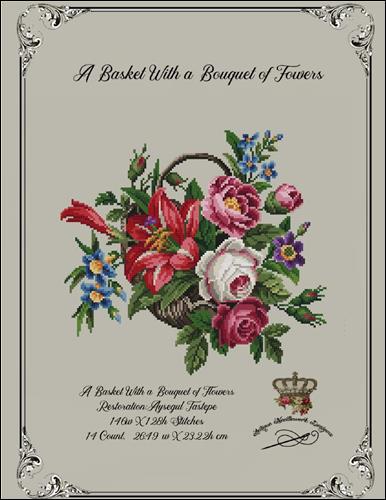 click here to view larger image of Basket with a Bouquet of Flowers, A (chart)